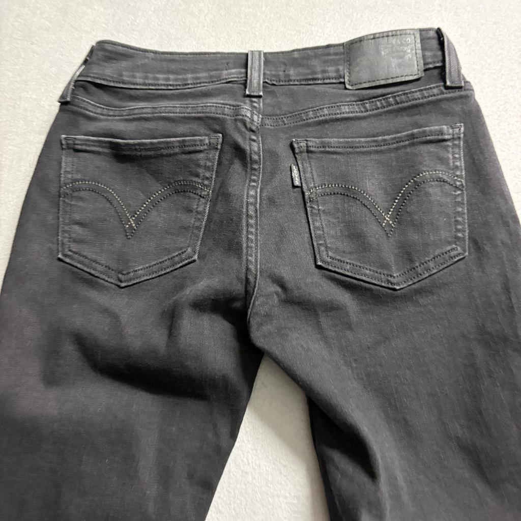 Levis 535 Super Skinny Jeans Womens 27x30 Black Denim Stretch Low Rise