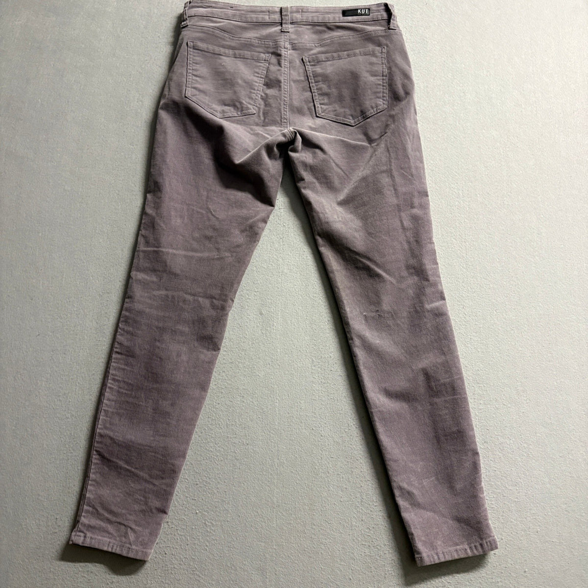 KUT from the Kloth Diana Skinny Corduroy Pants Womens Size 8 Gray Stretch Velvet