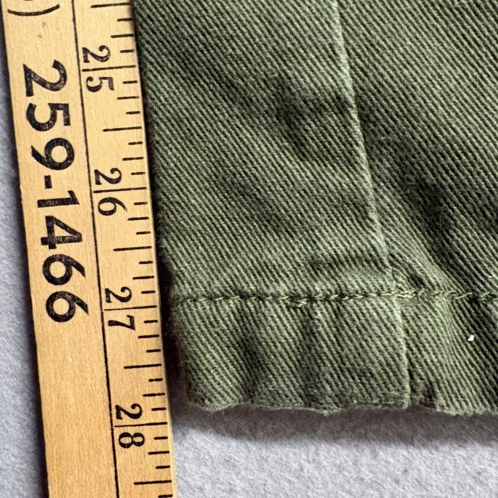 Forever 21 Premium Denim Cargo Pants Womens Small Green Cotton Wide Leg Utility
