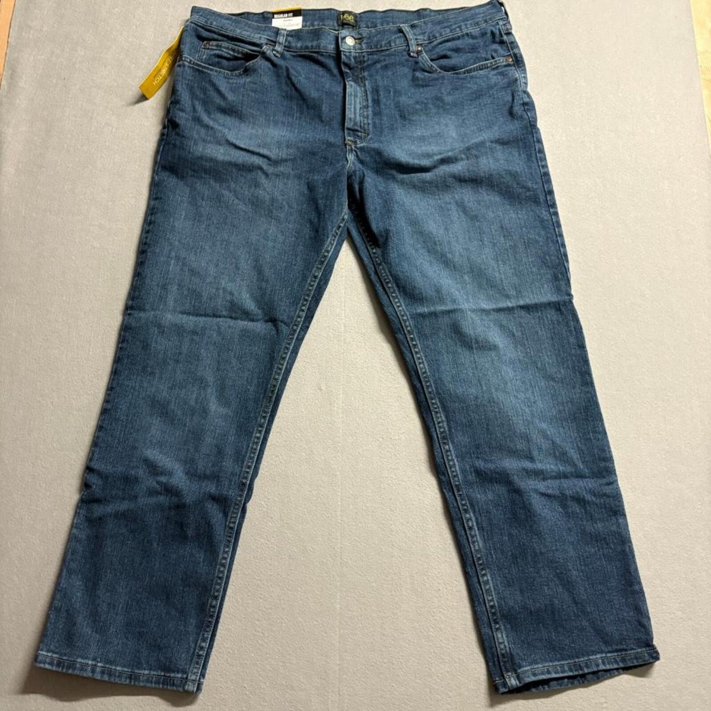 Lee Regular Fit Straight Leg Jeans Mens 42x30 Blue Comfort Stretch Denim New