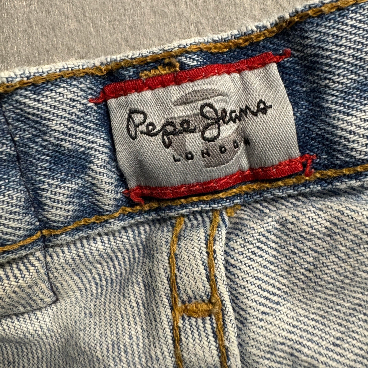 Vintage Pepe Jeans London Womens 24 Light Wash Denim High Rise Straight Leg USA