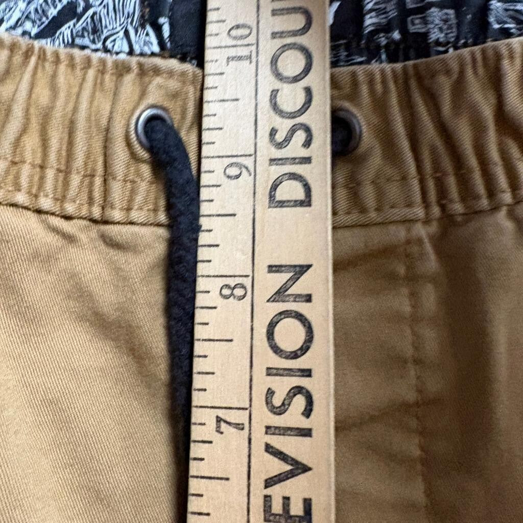 Amplify Mens Jogger Pants Medium Brown Khaki Cotton Blend Stretch Elastic Waist