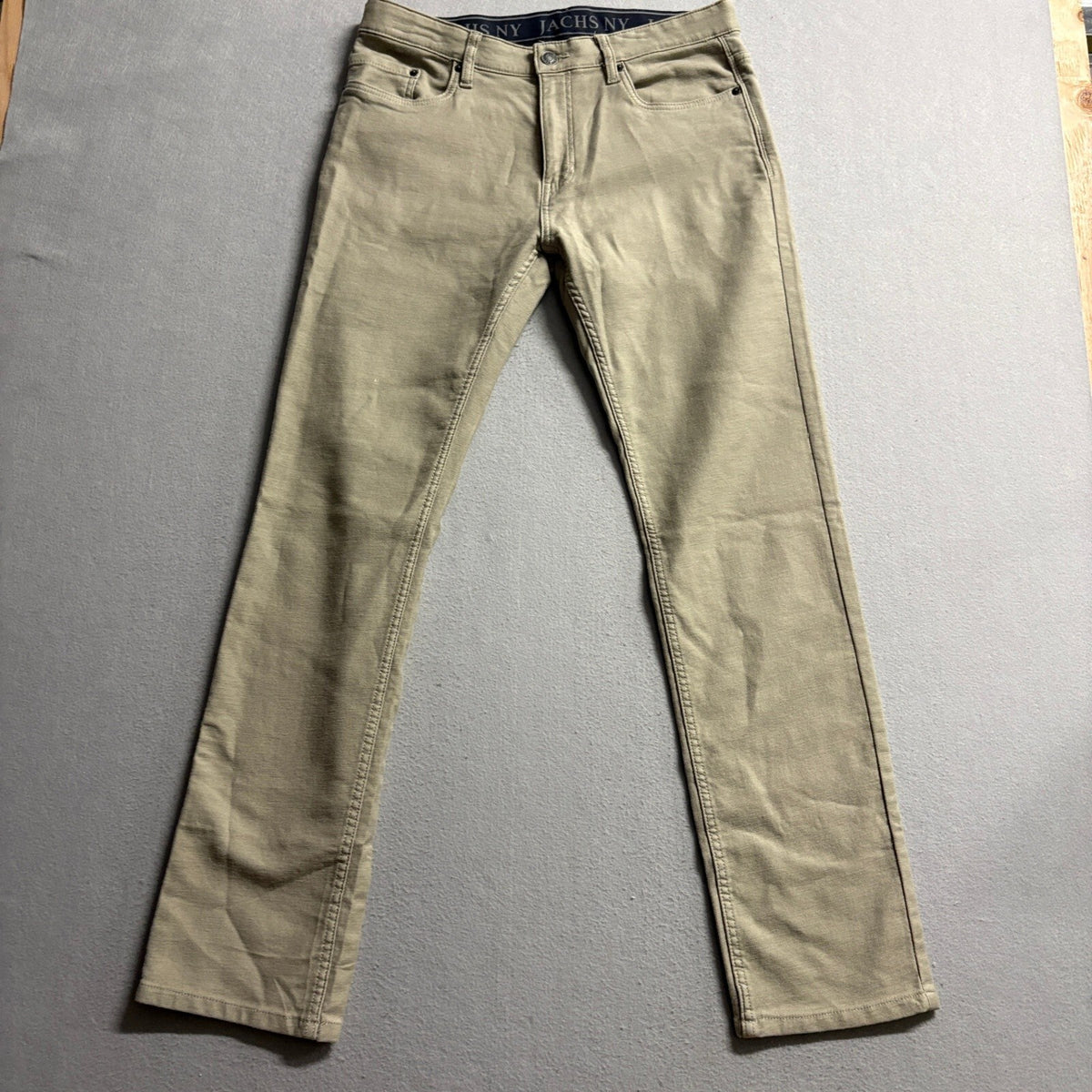 Jachs NY Mens Stretch Jeans 32x32 Beige Tan Cotton Blend Straight Leg Pants