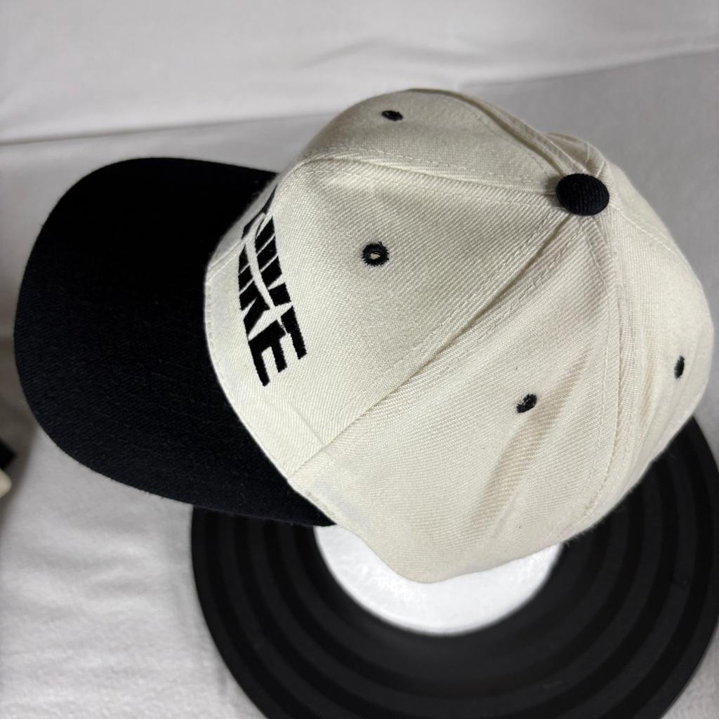 Vintage Nike Air Snapback Hat Kee & Ed Off White Black Wool Blend Cap