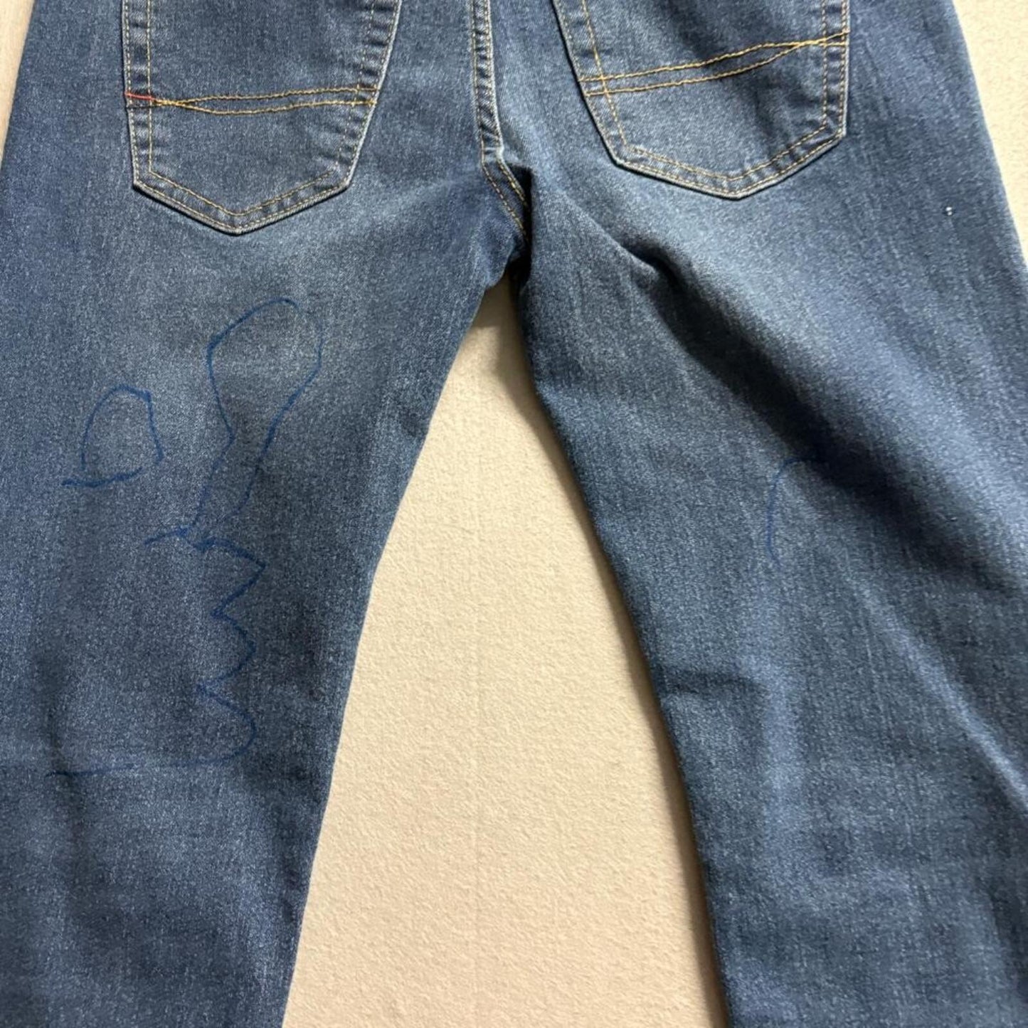 Tommy Hilfiger Boys Revolution Slim Jeans Size 12 Blue Denim Distressed Ripped