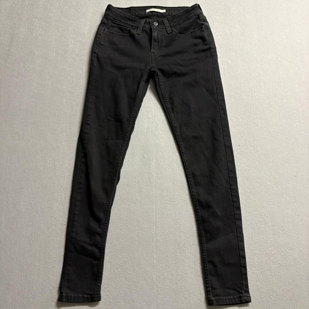 Levis 535 Super Skinny Jeans Womens 27x30 Black Denim Stretch Low Rise