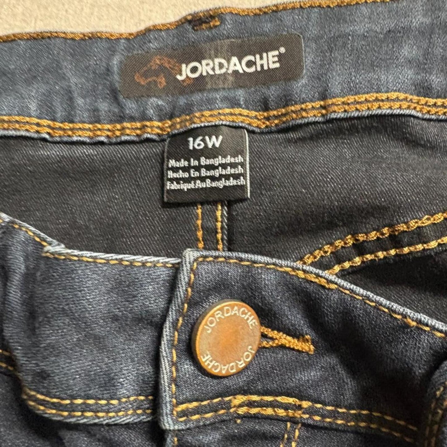 Jordache Skinny Jeans Womens 16W Dark Wash Blue Stretch Denim High Rise