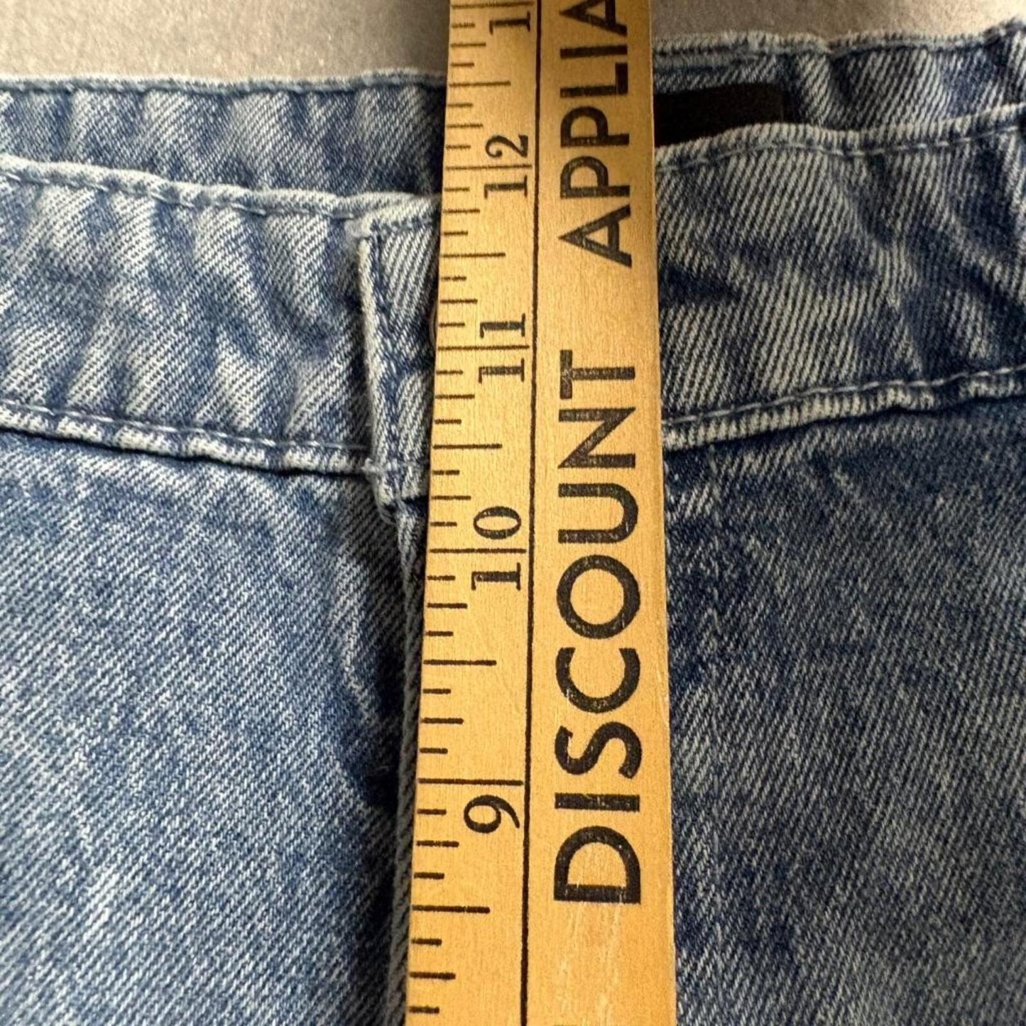 Free Assembly Carpenter Barrel Jeans Womens 16 Blue Acid Wash High Rise Raw Hem