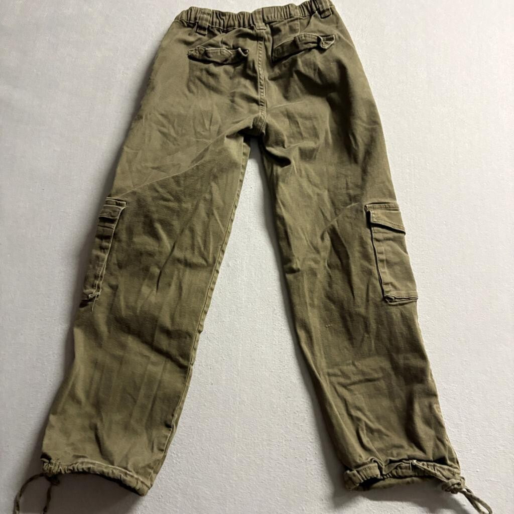 American Bazi Cargo Pants Womens Small Green Cotton Blend Utility Drawstring Hem
