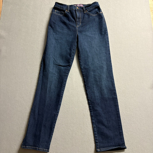 Gloria Vanderbilt Amanda Jeans Womens Size 8 Blue Denim Straight Leg High Rise