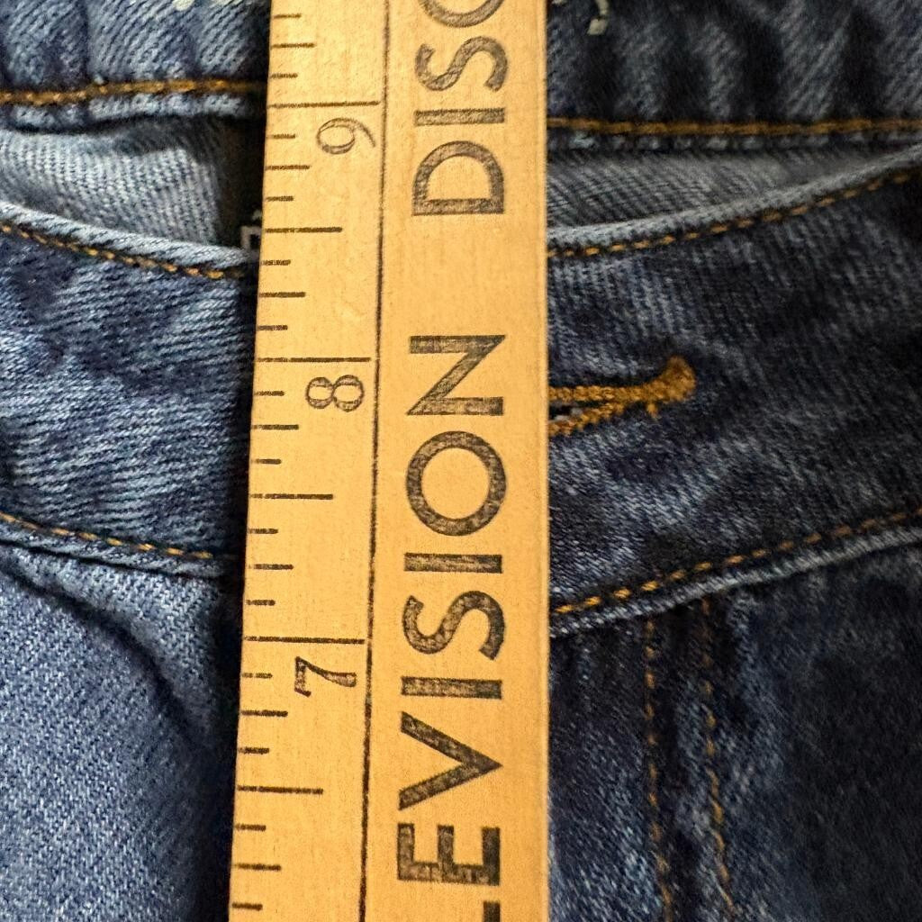Rewash Side Stripe Wide Leg Jeans Womens Size 5 Blue Denim Distressed 100%
