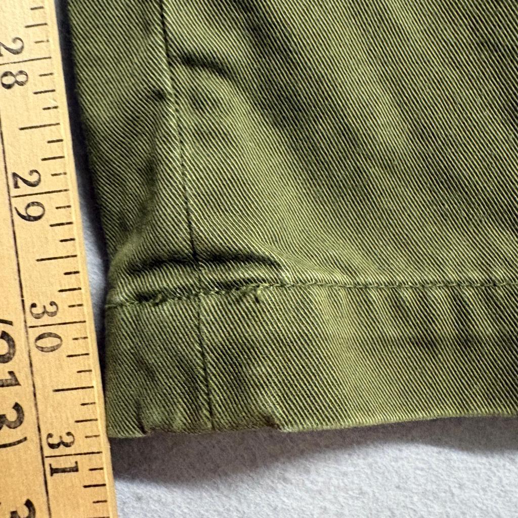 Trovata Boys Chino Pants Size 30 Olive Green 100% Cotton Button Fly Straight Leg