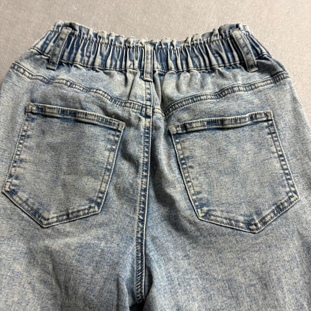 Simple Society Paperbag Waist Acid Wash Jeans Womens Size 3/26 Blue Denim