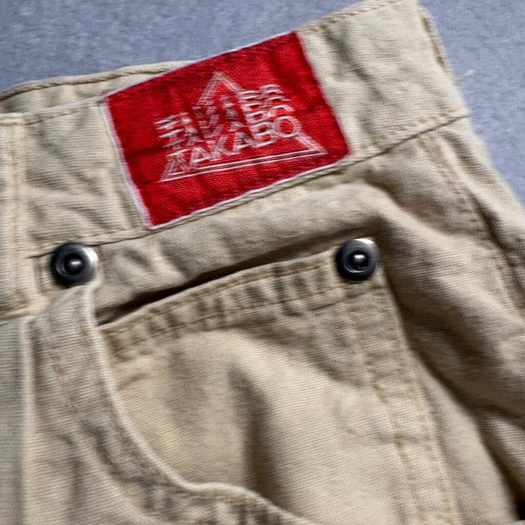 Vintage Takabo Jeans Womens 9 Beige Cotton High Rise Pleated Mom Tapered Leg