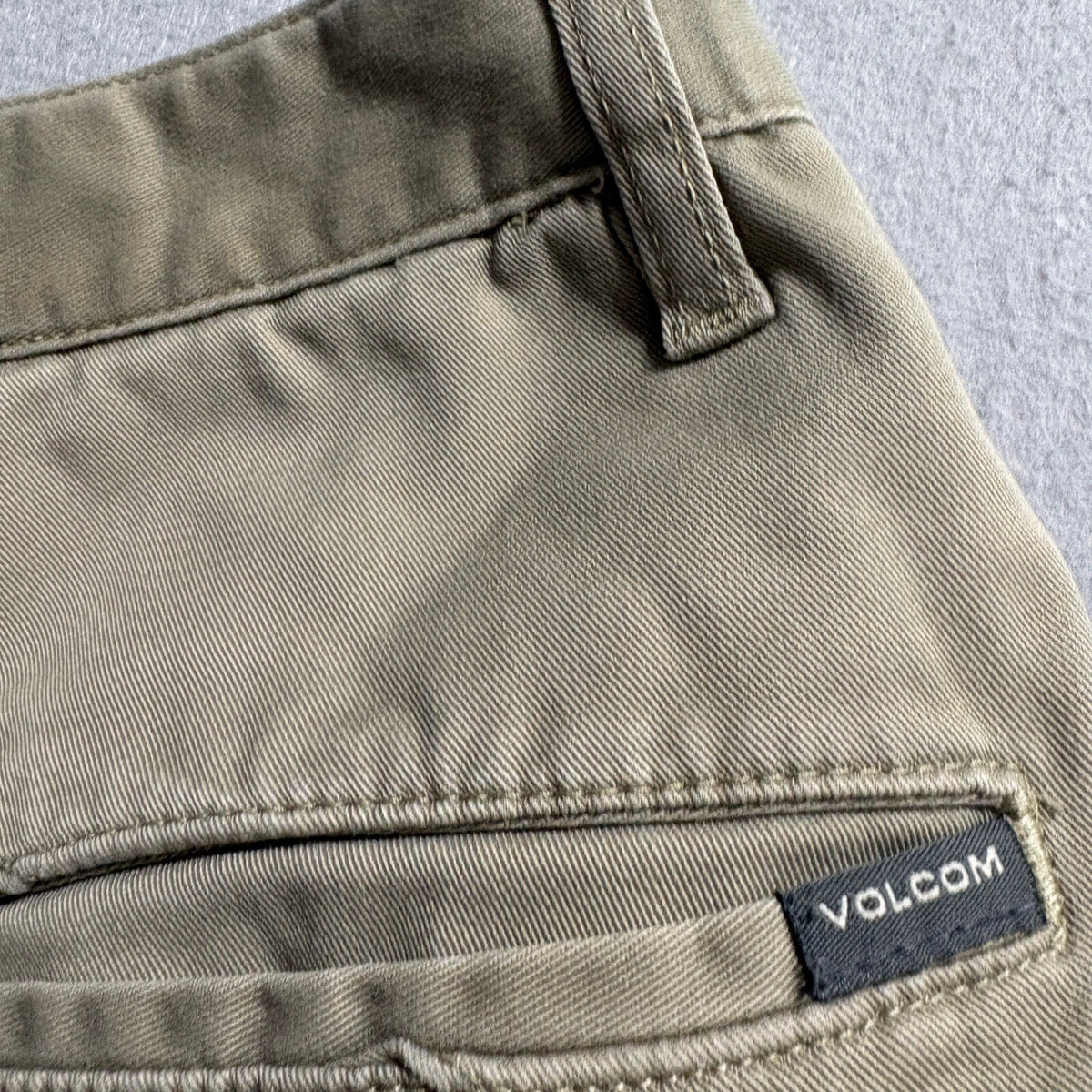 Volcom Chino Shorts Mens 30 Khaki Tan Cotton Blend Skate Casual