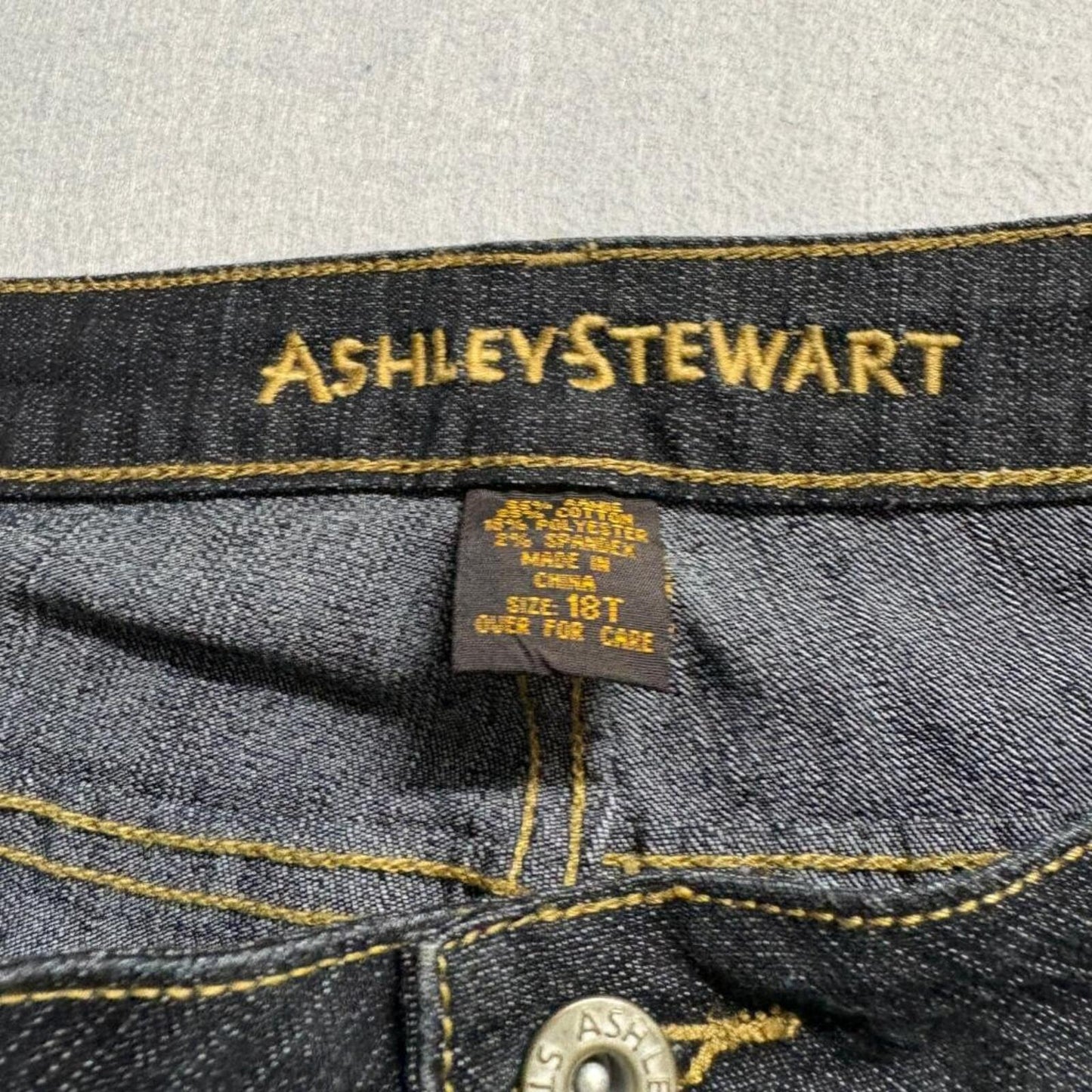 Ashley Stewart Jeans Womens 18T Dark Wash Straight Leg Stretch Denim Tall