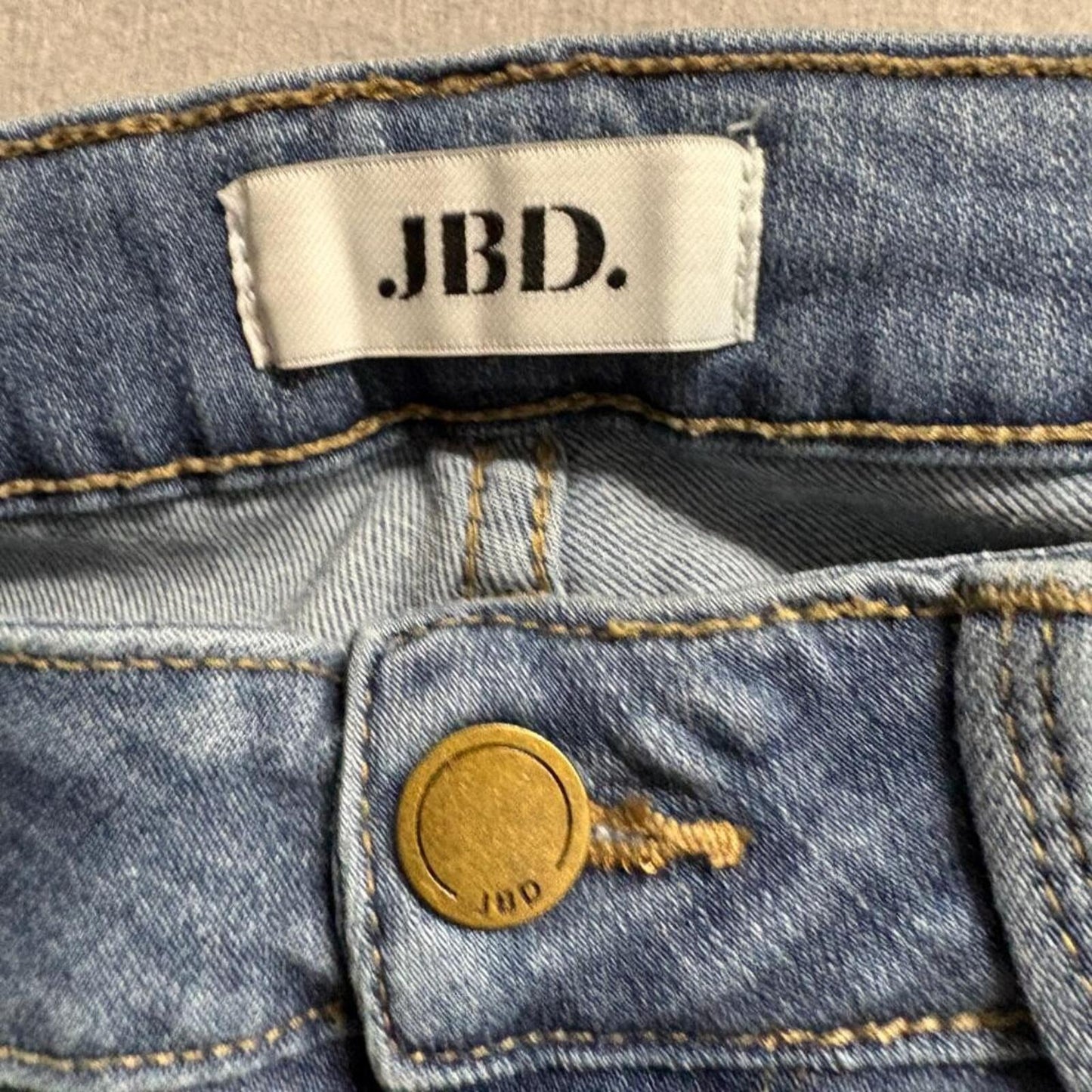 Just Black Denim JBD Distressed Skinny Jeans Womens Size 27 Blue Fringed Step