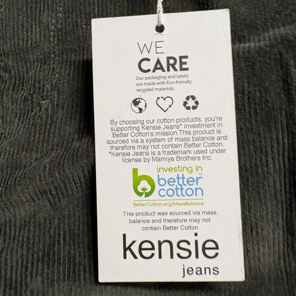 Kensie Jeans Womens The Tessa High Rise Bootcut Corduroy Pants Olive Green 12/31