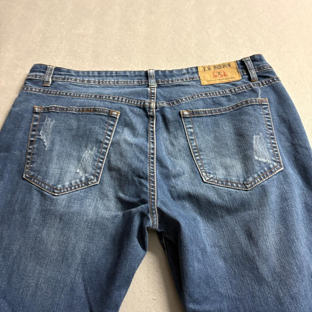 Z.W Design Jeans Mens 36 Blue Denim Stretch Straight Leg Pants