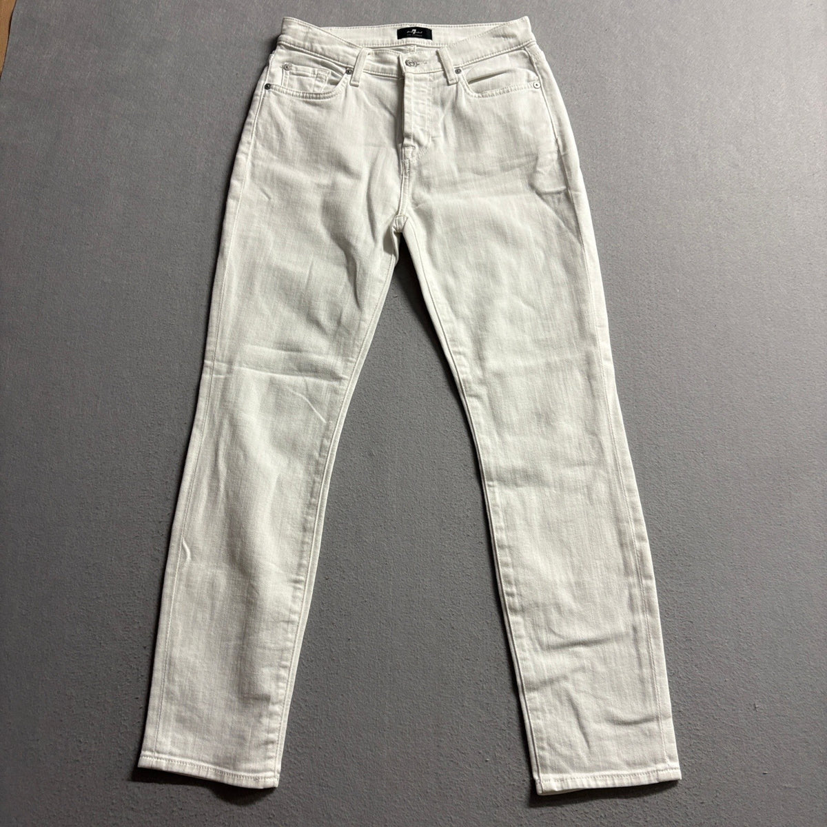 7 For All Mankind Josefina Boyfriend Jeans Womens Size 25 White Denim