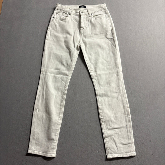 7 For All Mankind Josefina Boyfriend Jeans Womens Size 25 White Denim