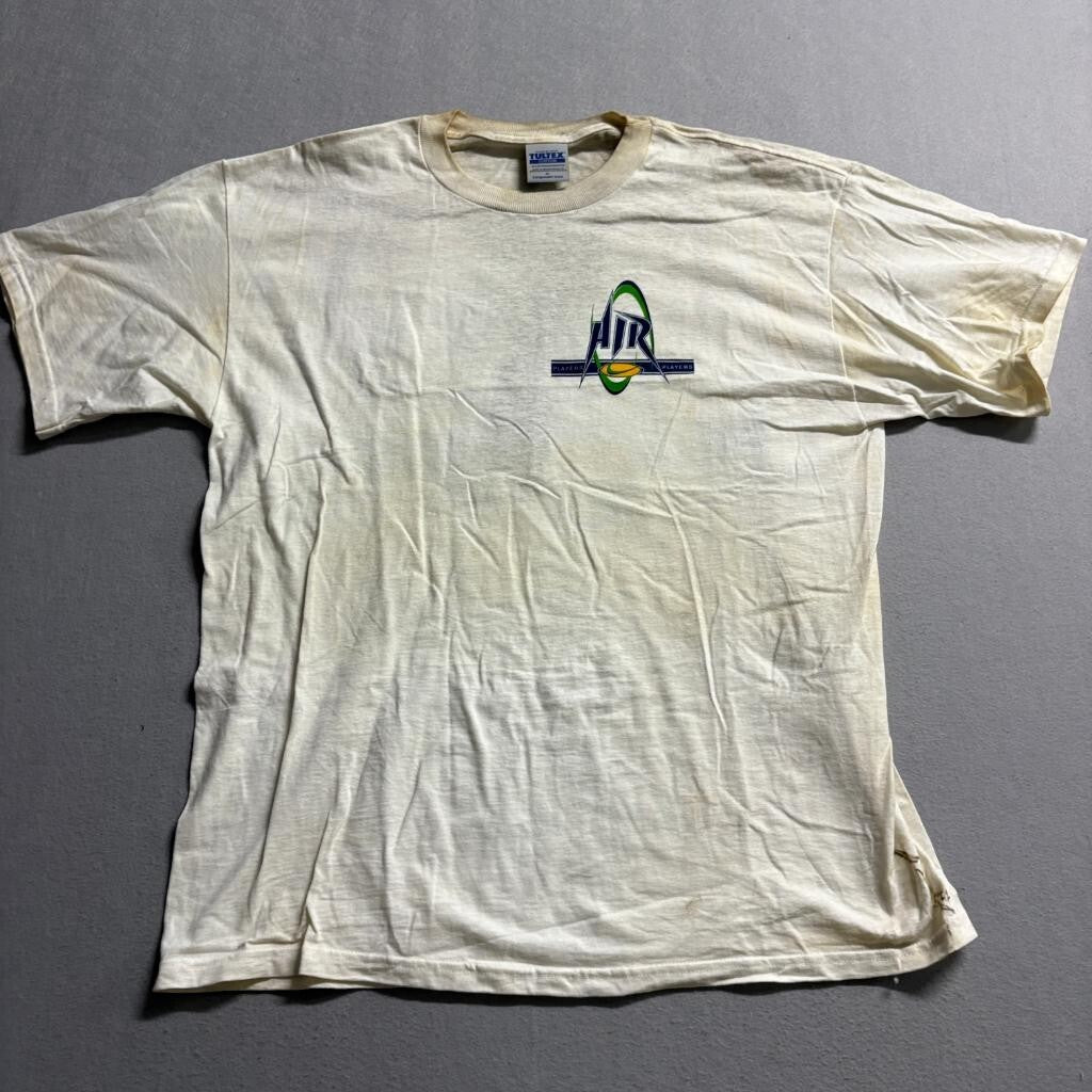 Vintage Tultex Nike Air Players T-Shirt Mens XL White Graphic Tee 90s Bootleg
