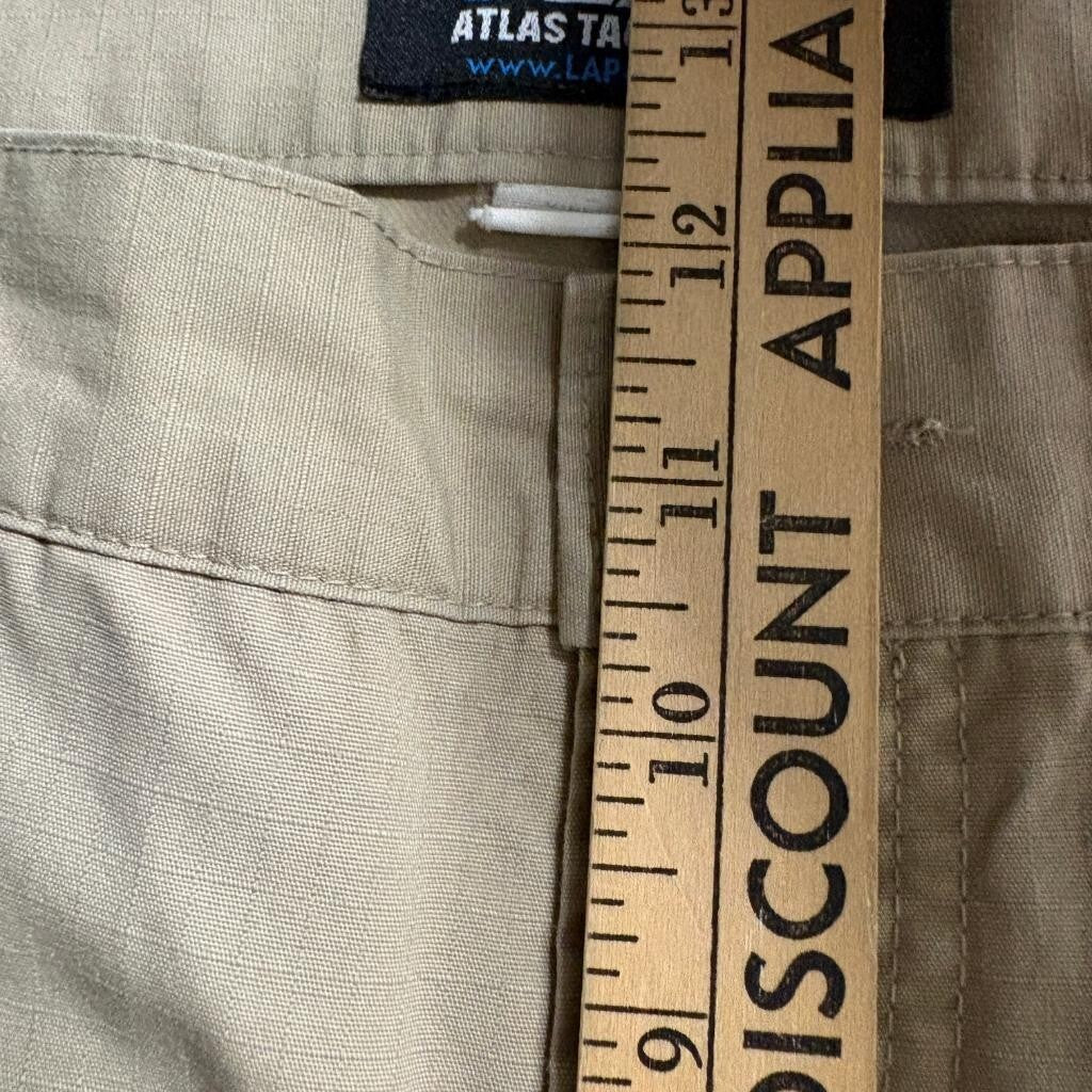 LA Police Gear Atlas Tactical Pants Mens 38x28 Tan Khaki Cargo Ripstop LAPG
