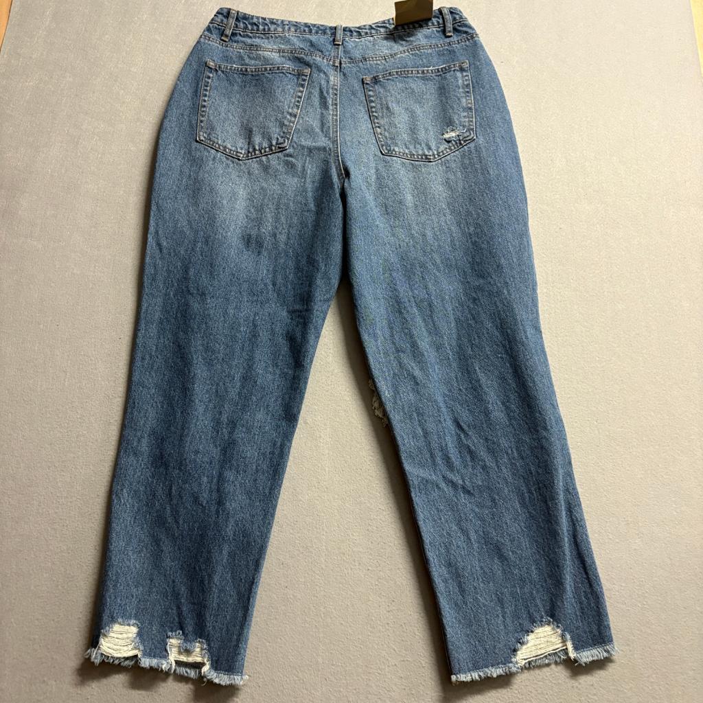 Vanilla Star 90s Boyfriend Jeans Womens 15 Blue Denim Distressed Super High Rise