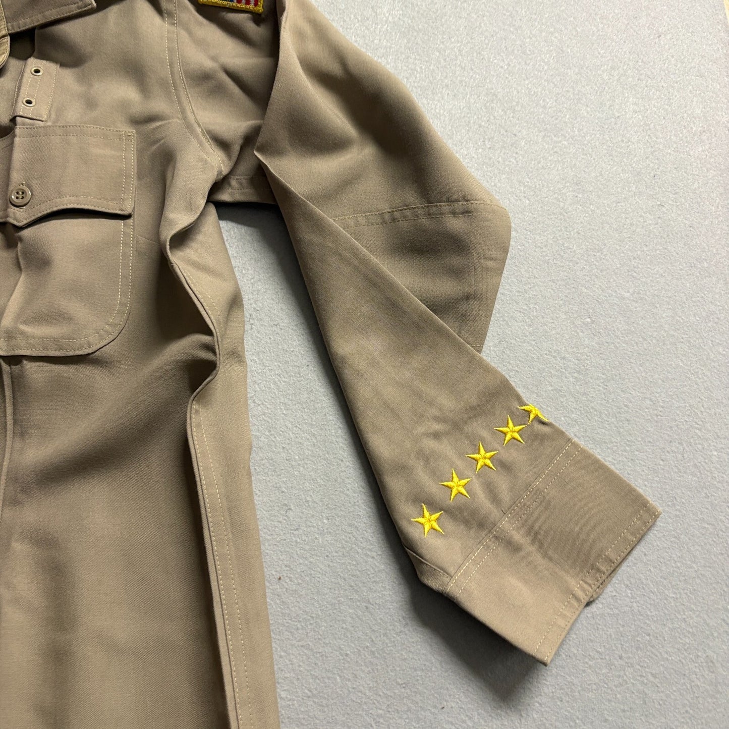Vintage Elbeco Prestige Uniform Shirt USA Flag Patch 42 Long Fits Like M Workwea