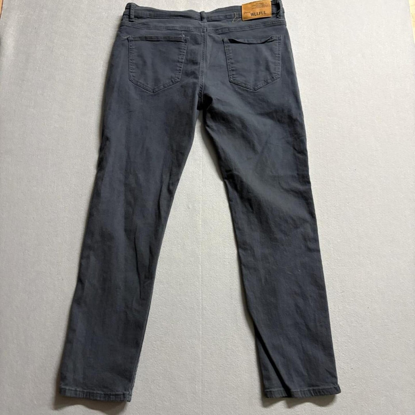 Wulful Mens Size 38 Gray Denim Jeans Straight Leg Casual Pants