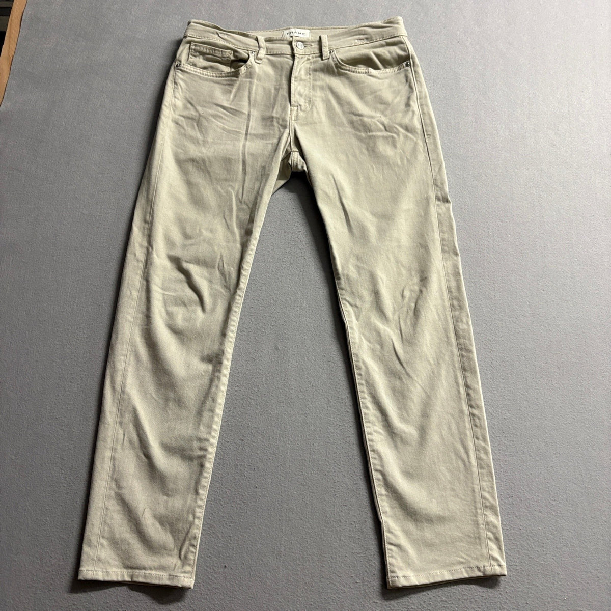 Frame L'Homme Slim Jeans Mens 31 Milk Beige Lyocell Blend Stretch Pants LMH870