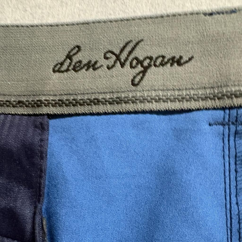 Ben Hogan Golf Shorts Mens 46 Blue Textured Flat Front Stretch Active