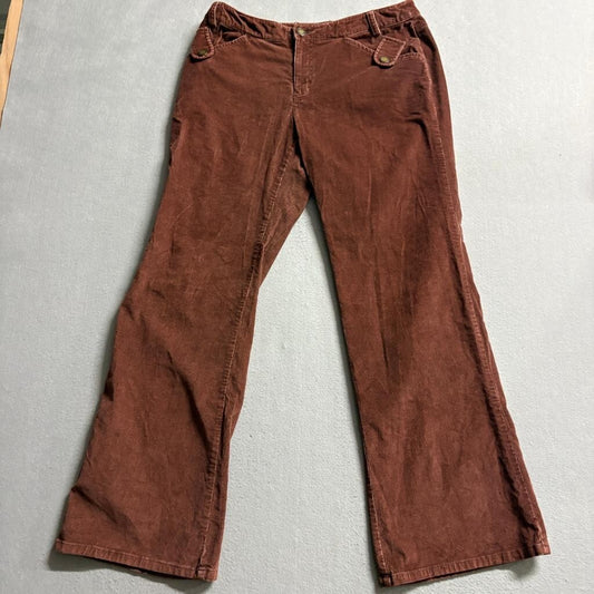 Bandolino Corduroy Pants Womens 6 Brown Stretch Bootcut Flare Cotton Blend
