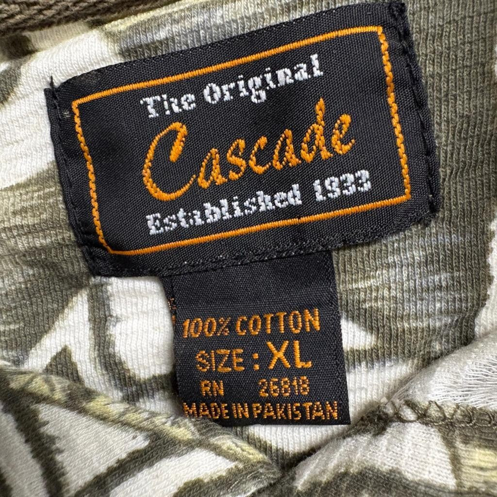 The Original Cascade Polo Shirt Mens XL Green Aztec Tribal Cotton Short Sleeve