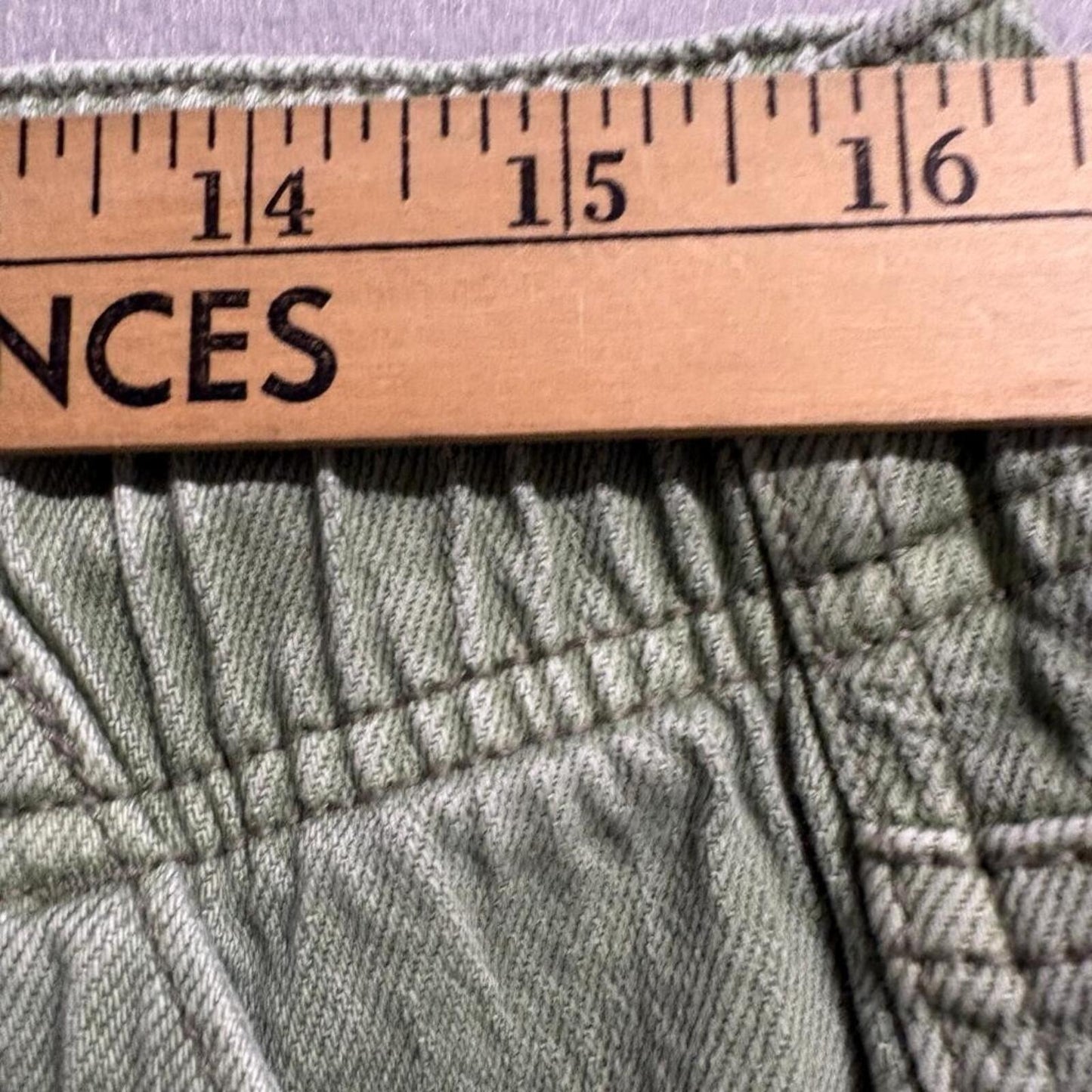 American Eagle Jogger Pants Womens 12 Regular Green Denim Stretch Elastic Waist