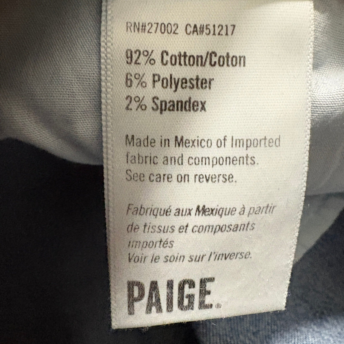 Paige Denim Skyline Skinny Jeans Womens Size 23 Blue Stretch Denim Pants