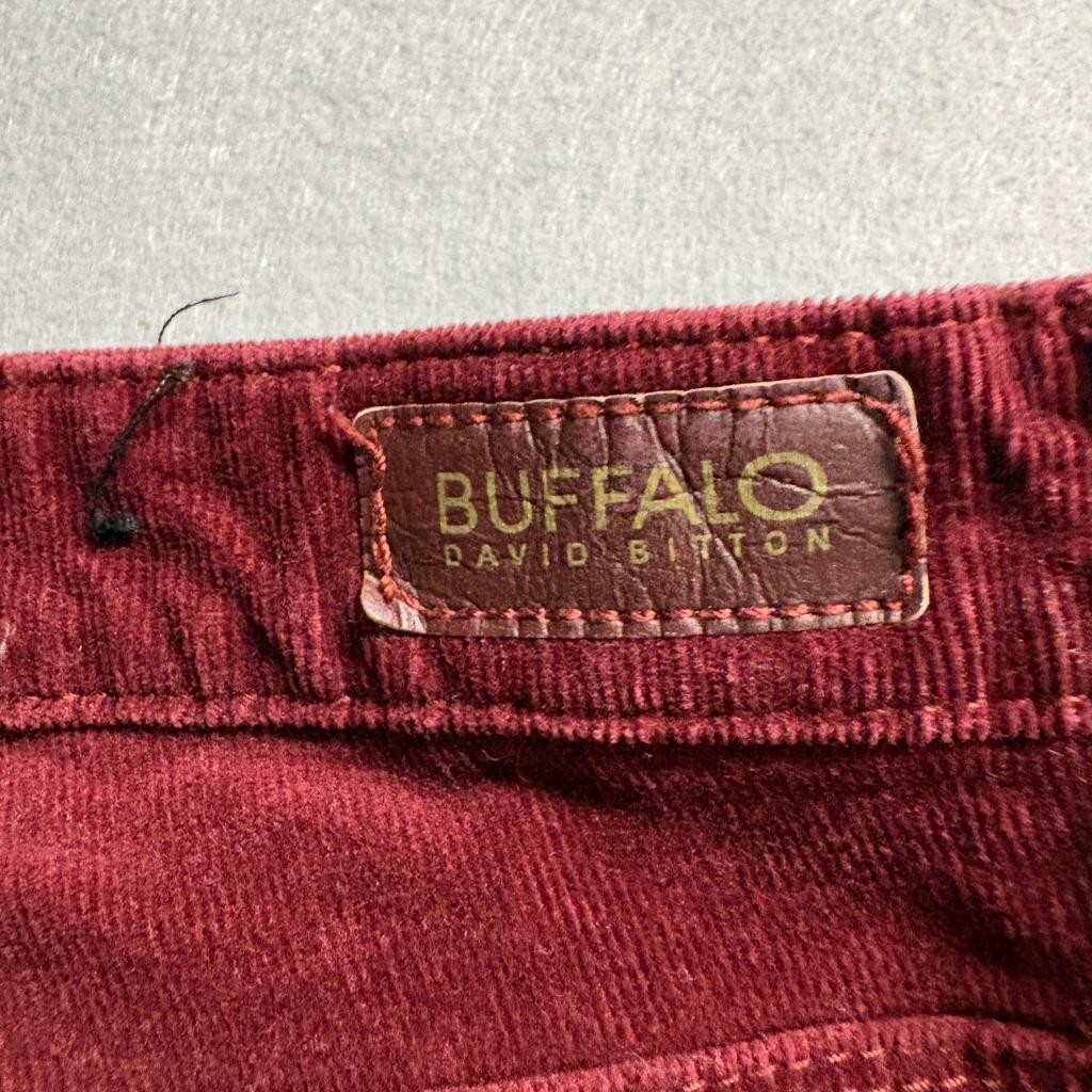 Buffalo David Bitton Supreme Mid Rise Skinny Corduroy Pants Womens 6/28 Red