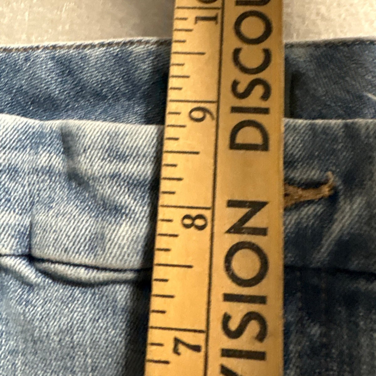 Express 70s Flare Jeans Womens Size S Reg Blue Denim Raw Hem Seam Front Mid Rise