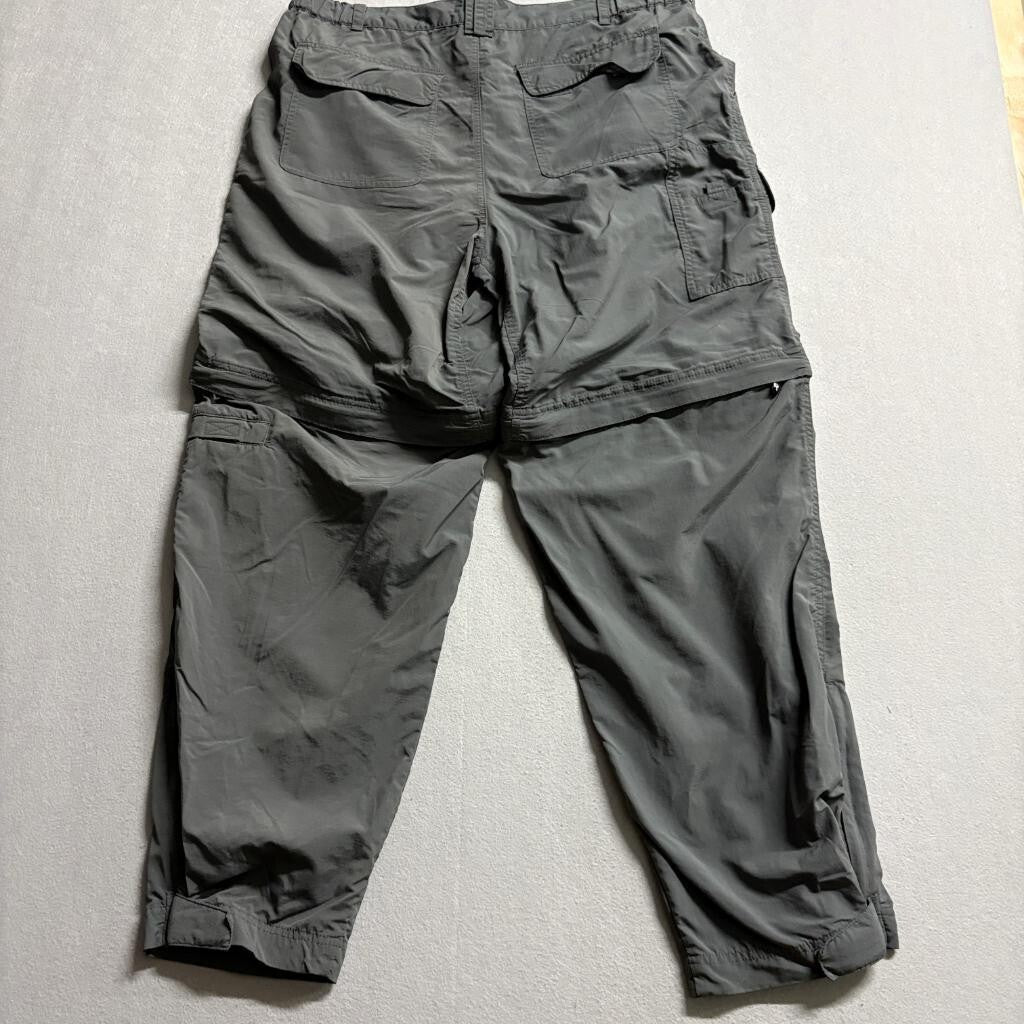 White Sierra Convertible Cargo Pants Mens Large L/32 Gray Nylon Hiking Trail
