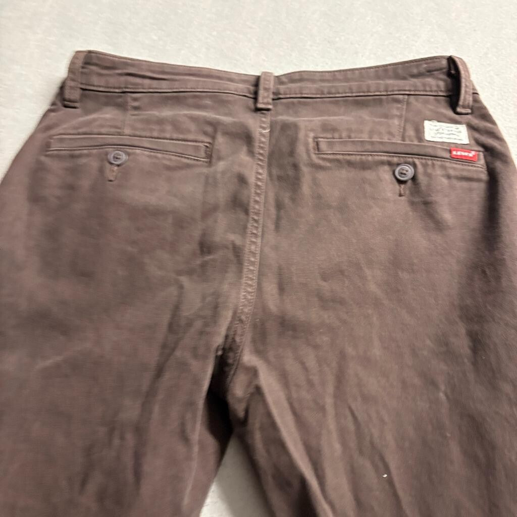 Levis XX Chino Pants Mens 30x30 Brown Standard Taper Stretch Casual Cotton