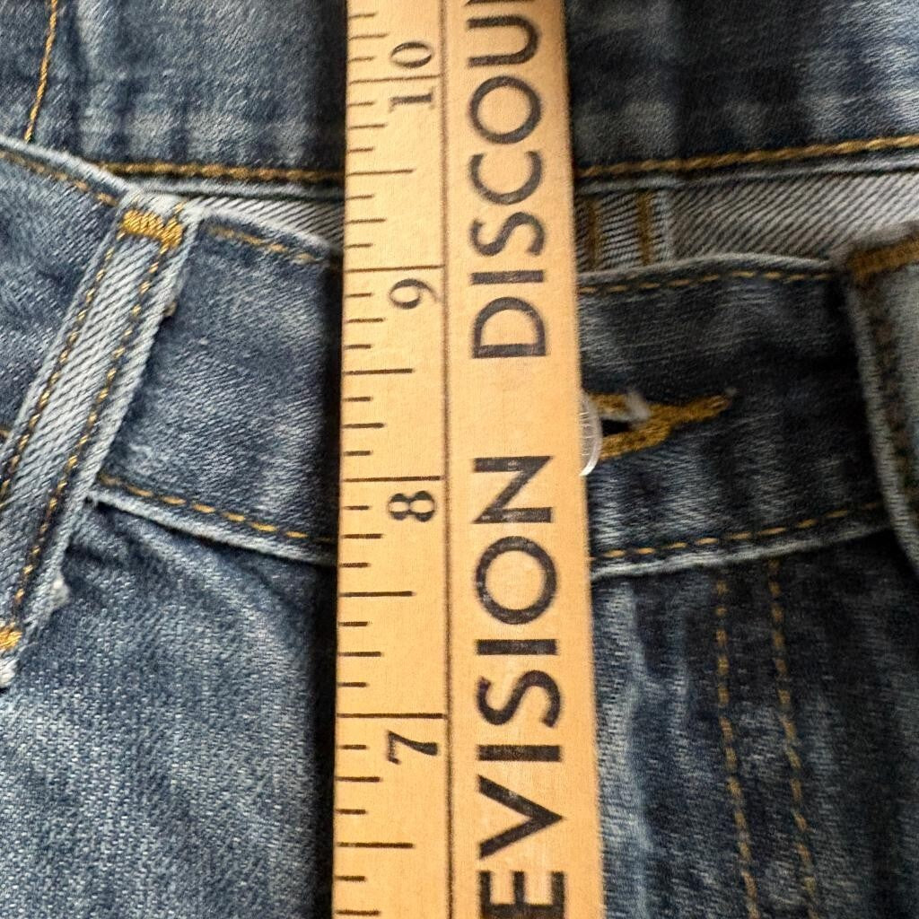 Levis 514 Slim Straight Jeans Mens 32x32 Distressed Ripped Blue Denim