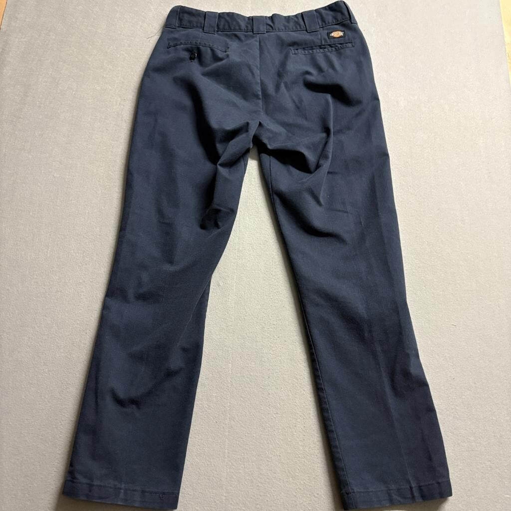 Dickies Flex Mens 34x32 Navy Blue Work Pants Flat Front Chino WP150DN
