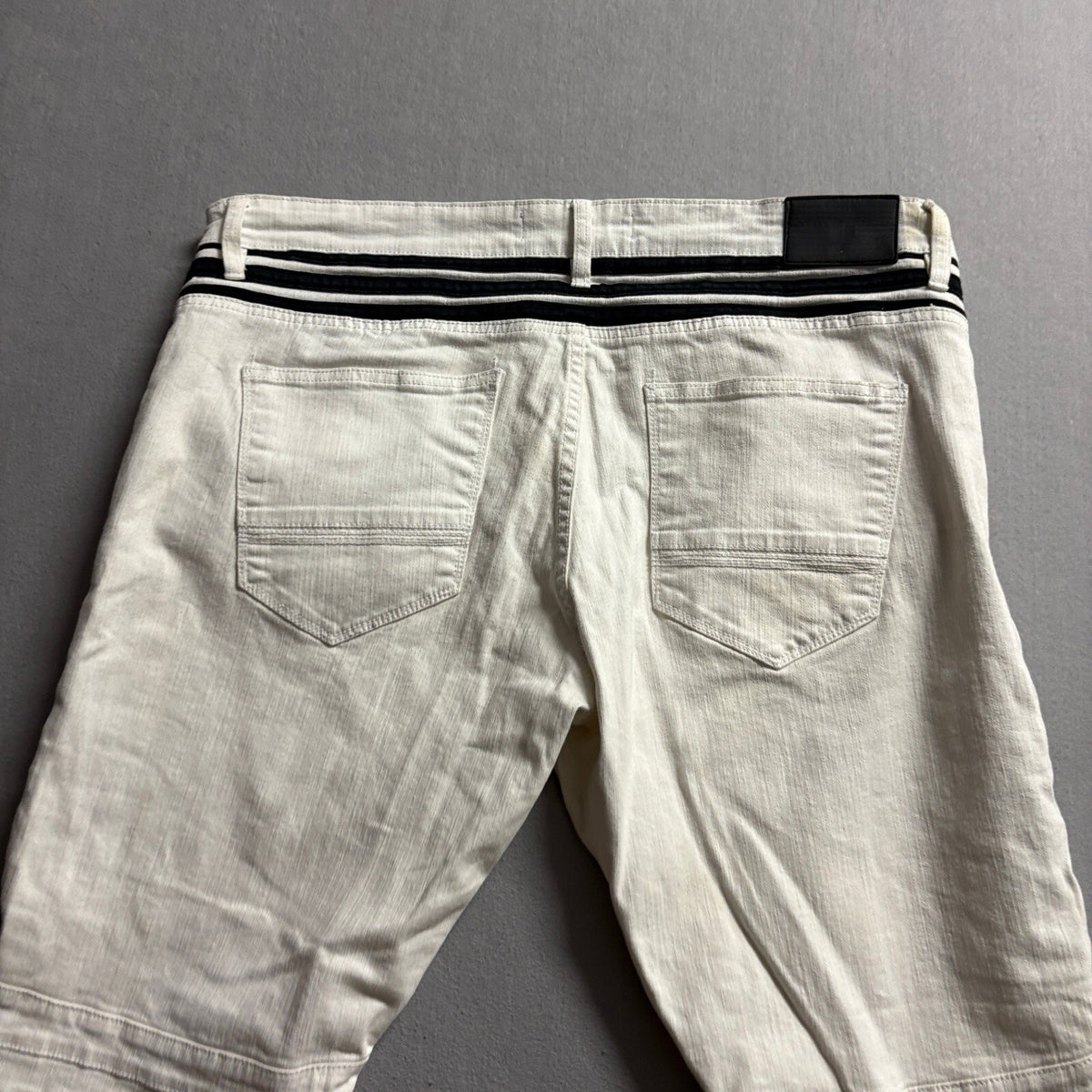 Jordan Craig Legacy Edition Aaron Moto Jeans Mens 40x32 White Black Stripe Slim