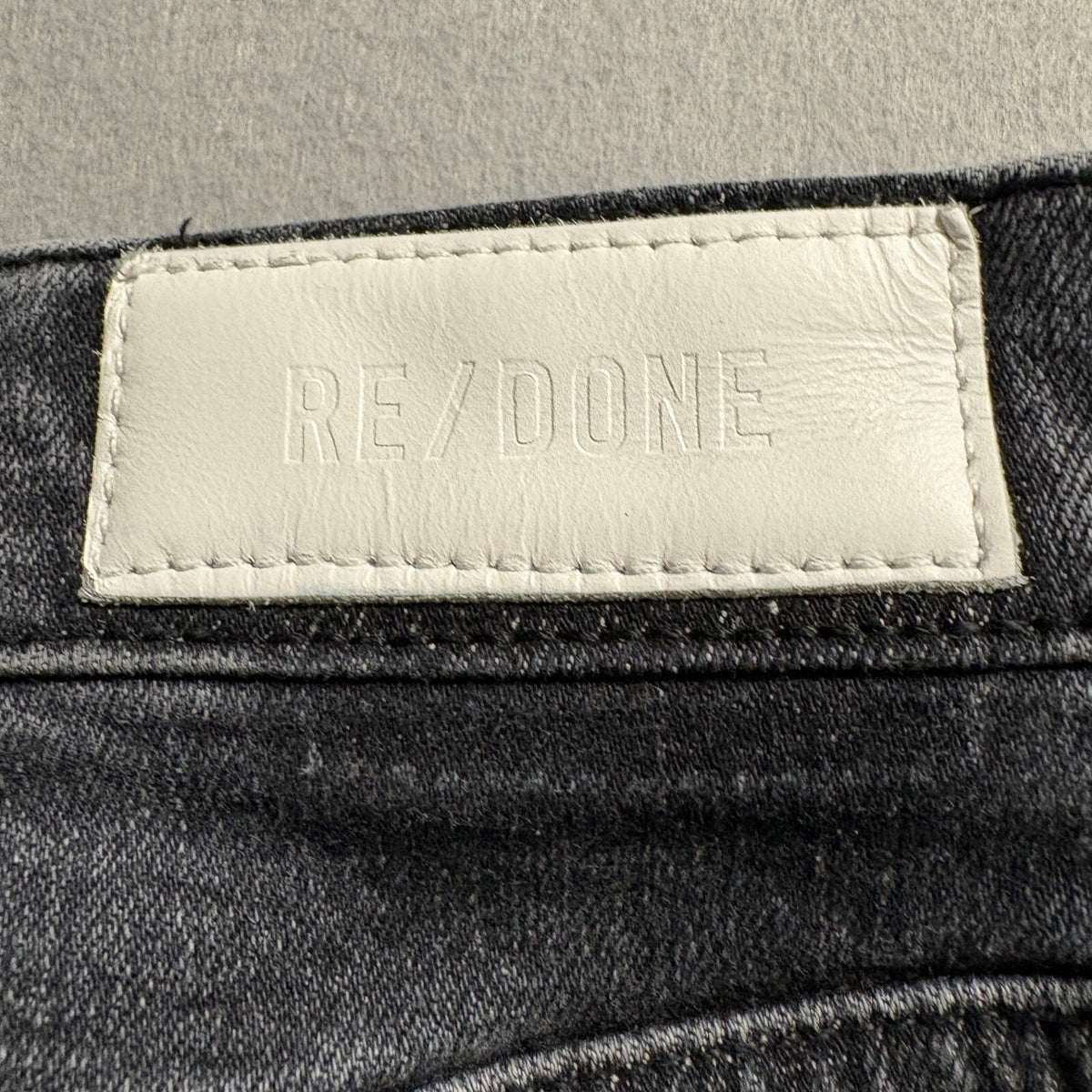 RE/DONE Originals High Rise Ankle Crop Jeans Womens 28 Black Stoned Noir Stretch