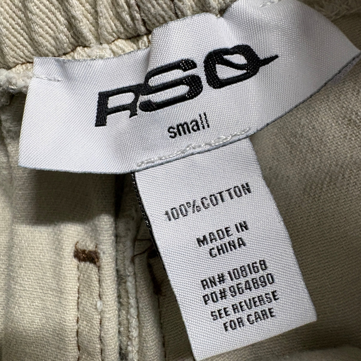 RSQ Cargo Pants Womens Small Khaki Beige Cotton Wide Leg Utility High Rise