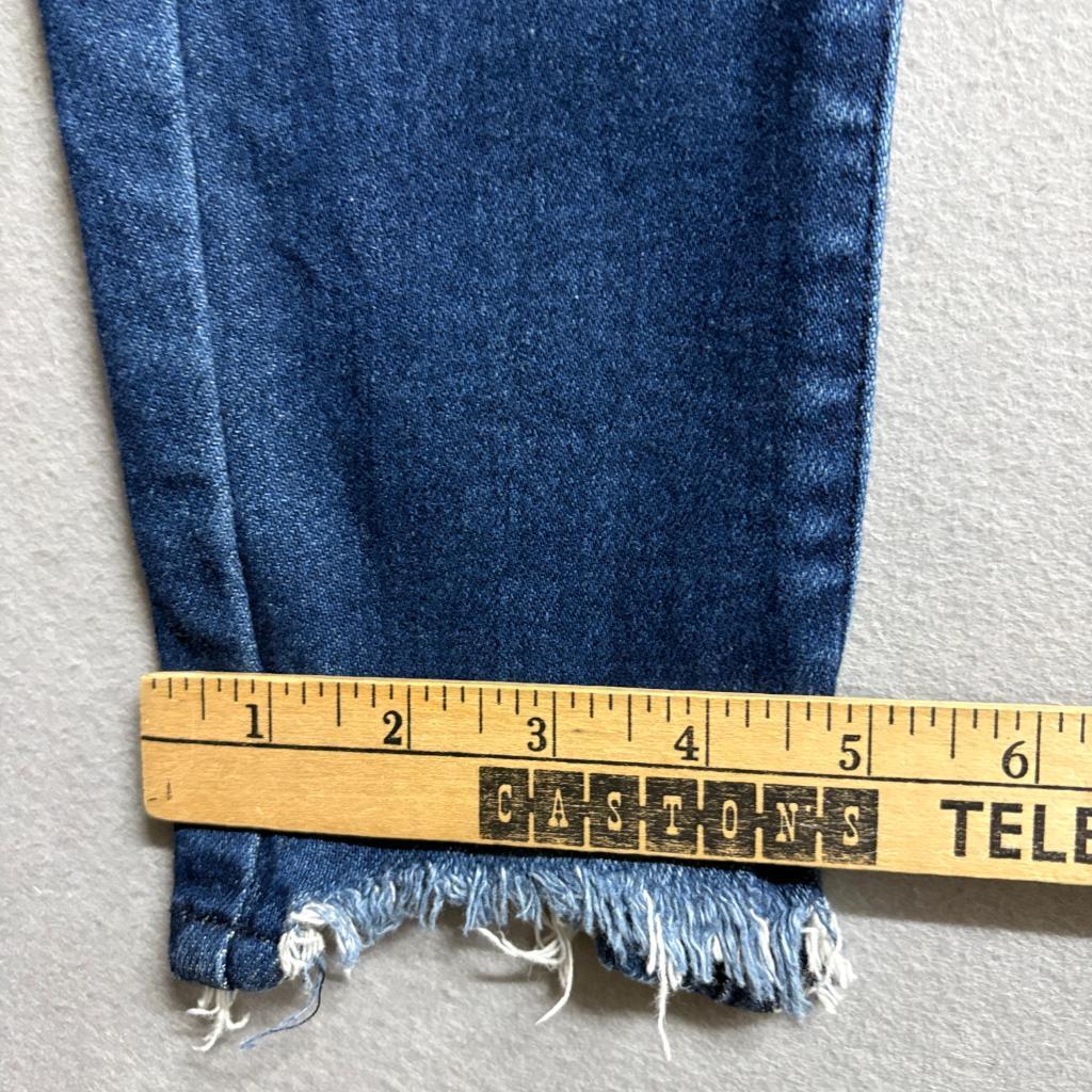 Just Black Denim Skinny Jeans Womens 24 Blue Frayed Raw Hem Made in USA Stretch