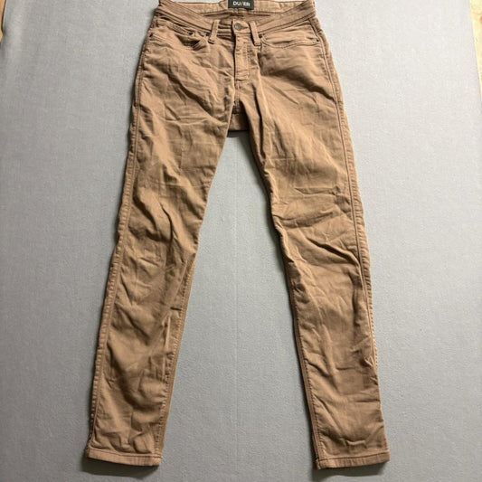 Duer No Sweat Pants Mens 30x32 N2X Slim Fit Brown Stretch Commuter Jeans