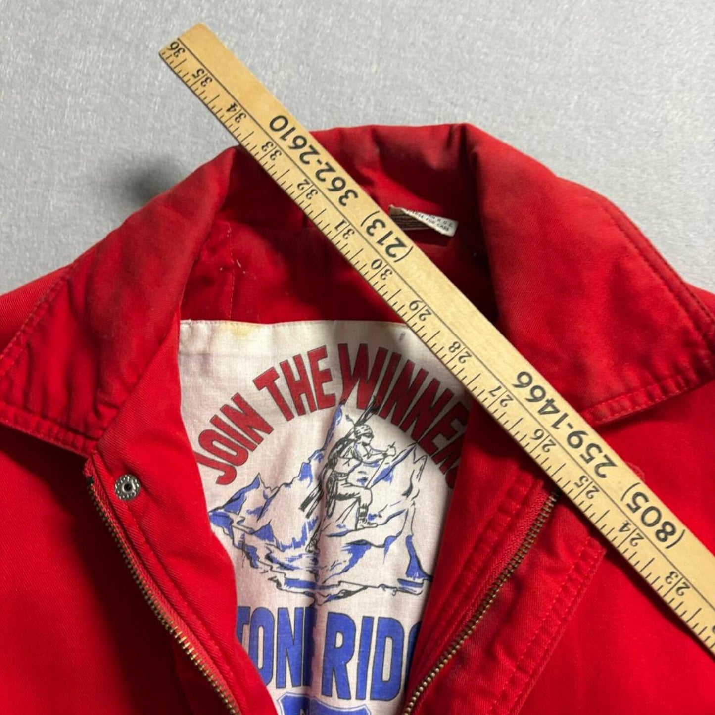 Vintage Stone Ridge Bomber Jacket Mens L Red Cotton Harrington Zip Up Taiwan