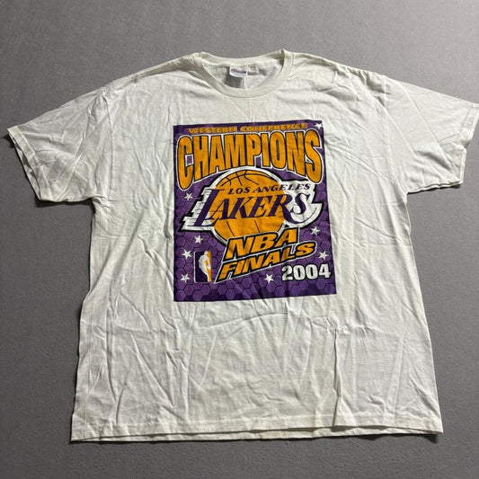 Vintage Los Angeles Lakers 2004 NBA Finals T-Shirt XL 99 Problems Bootleg White