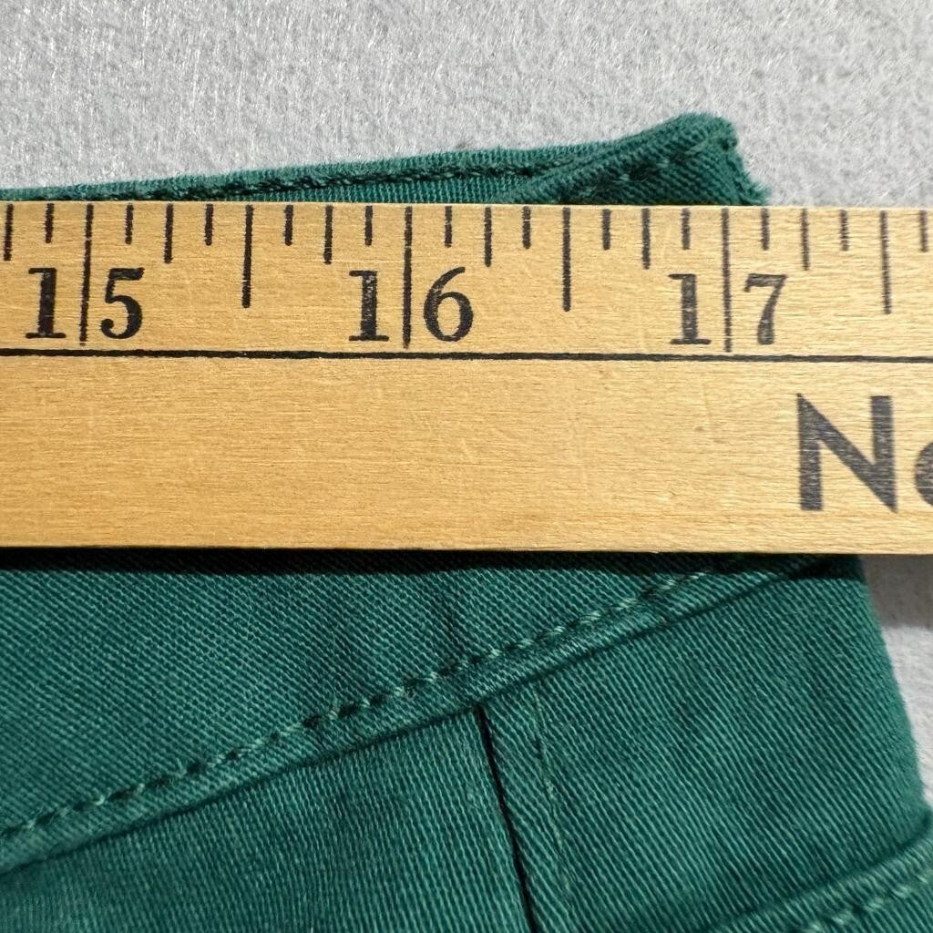 Girl-ish Mid Rise Wide Leg Cargo Utility Pants Womens 13/31 Green Stretch Cotton